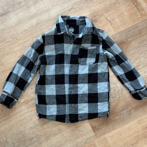 Wonder Nation Black and Gray Checkered Kids Shirt